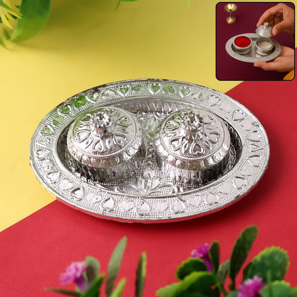 Oval Shape Special Puja Thali (1 Pc / Mix Design)