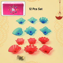 Reflection Diya Combo Plastic Candle Cup with Multi Shape, Diwali (12 Pcs Set)