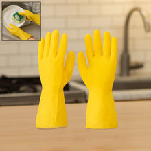 Anti-Slip Yellow Rubber Gloves