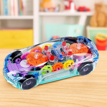 Automatic 360 Degree Rotating Transparent Gear Concept Car with Musical and 3D Flashing Lights Toy for Kids Boys & Girls (Multicolor / Battery Not Included)
