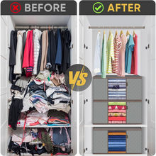 Foldable Steel Frame Clothes Living Storage Organizer Handled Bag 60cm X 43cm X 32cm (Mix Color)