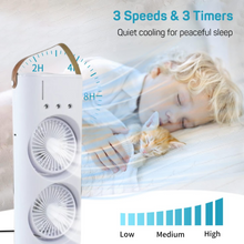 Electric Fan Desktop Double-Head Powerful Air Cooler (1 Pc / With Remote / Plug and Play)