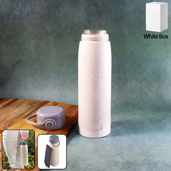 Creative Wheat Glass Water Bottle with Phone Holder (380ml, 80 Pc MOQ)
